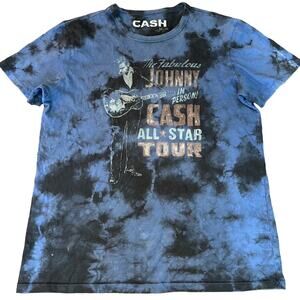 Johnny Cash Men's MD  CASH All Star Tour Tie Dyed Graphic T-shirt